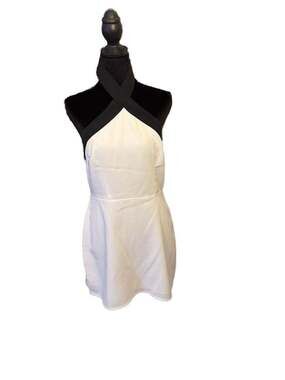 superdown Brielle Cross Front Mini Dress in White Multi